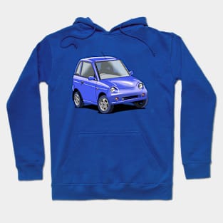 REVAi G-Wiz micro electric car in blue Hoodie